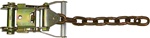 Ratchet with chain for easy key slot tie down.  A must have for the towing and transport.  Ratchet, chains, hooks, straps, wheel, lift, wrecker, roll, back, flat, bed, carriers, transport, tow, accessoires, equipment, trailer,