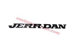 Jerr Dan Stick On Decal - Black (Part# 7330000433).  Stick on Plastic Jerr Dan Name Plate.