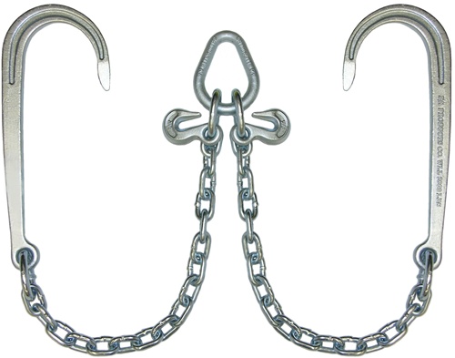 V-Chain with long j hooks, Grade # 40. V, chain, bridge, b a products, tow,  towing, parts