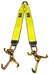 V Strap with cluster of mini attachments.  Comes with mini J hook, T hook, and R hook.  Grade 70 Hooks and attachements.  24" strap legs.  V Strap with pear link.  Winch loading strap.  Carrier and flat bed loading straps.  Towing parts and accessories.