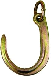 Short J hook wtih link, Grade 70. Towing, transport, recovery, parts, accessoires, tow, carrier, roll, back, wrecker, flat, bed, winch, hook, ramsey, wench, hooks, grab, chains, cargo, tie, down, assembly, jerr dan, century, miller, saftey, j, r, t,