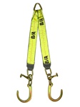 V-Strap with Short J-hook and T-Hook v strap vstrap short j hooks grade 70 ba products b/a products strap tie down tye down tie down setups jerr dan jerrdan jerr-dan awdirect aw direct aw-direct towing parts towing equipement towing supplies toe tow wreck