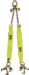 Adjustable V-strap with chain and hook clusters.  V, vstrap, hooks, grade 70 ba products b/a products strap, wrecker, carrier, tie down setups jerr dan jerrdan jerr-dan awdirect aw direct aw-direct towing parts towing equipement towing supplies toe tow