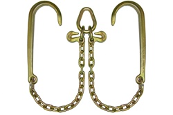 V-Chain with Long J-Hooks Grade 70 with grab hooks.  B a products, v bridge, v chain, towing parts, towing accessories, tow parts jerr dan jerrdan jerr-dan awdirect aw direct aw-direct towing parts towing equipement towing, transport, supplies, discount