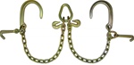 V-Chain with short J-hooks and mini J-hooks - Grade 70.  V, chain, strap, bride, bridge, hooks, short, j, towing, parts, equipment, accessories, supplies, transport, tow, recovery, wrecker, carrier, flat, bed, roll, back, jerr, dan, century, miller, truck