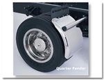 Quarterfenders - stainless steel for medium duty trucks, 19" tires.  Fender, flaps, mud, quarter, half, phoenix, towing, parts, accessories, equipment, transport, recovery, truck, ford, chevy, dodge, tire, wheel, well, tow truck, jerr dan, tow, supplies