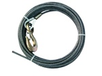 3/8" diameter steel core winch cable with standard alloy hook.  Used for most 19' to 21' carriers with 8,000lb winches, OEM Jerr Dan equipment.  Available in lengths of - 50', 75', 100', 150', and 200'.  Towing, parts, accessories, equipment, recovery,