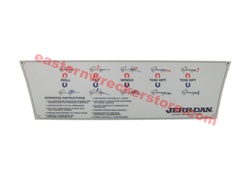 Jerr Dan Standard Duty Carrier Control Decal for 5 Controls.  Part# 7330000648.  OEM Jerr Dan Replacement parts.  For Jerr Dan Rollbacks and car Carriers