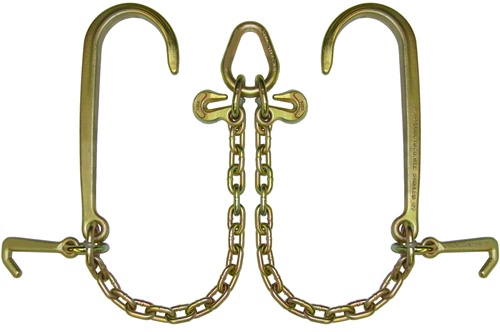 V-Chain with long J-hooks and mini J-hooks - Grade 70. V, chain, strap,  bride